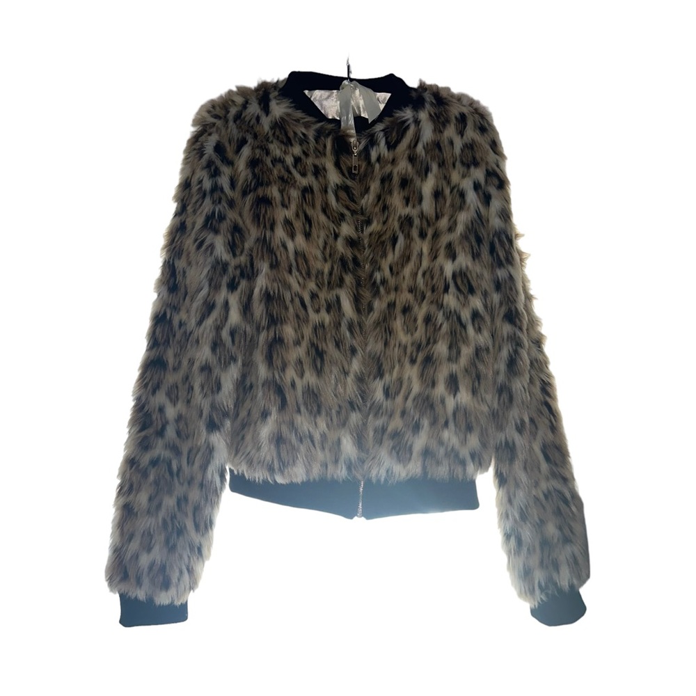 Cheetah Print Faux Fur Jacket